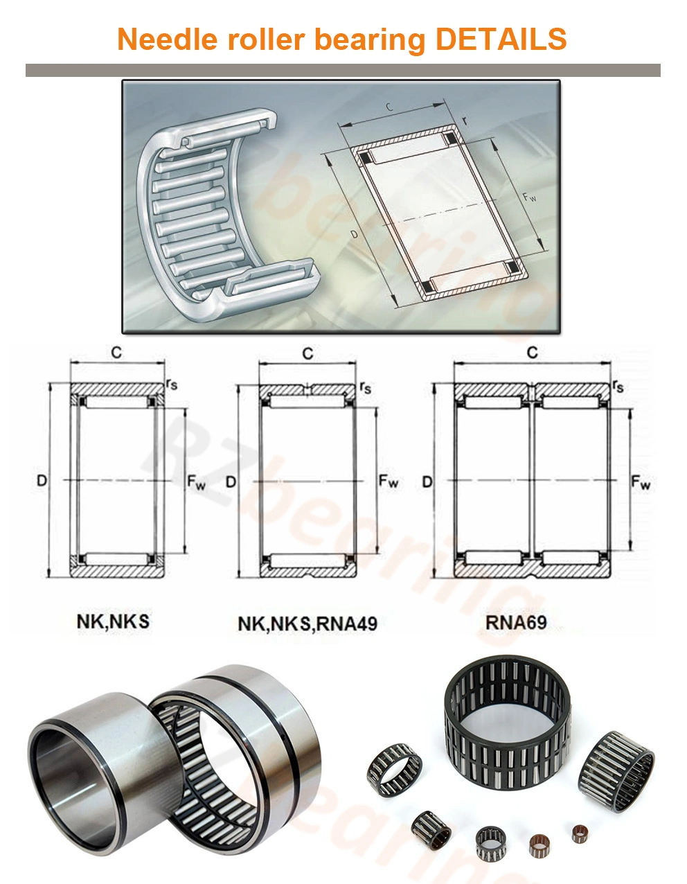 Bearings Thrust Ball Roller Bearing HK2512 Needle Roller Bearing for Steering and Braking Systems